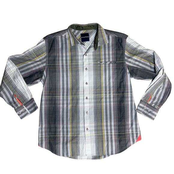 Tommy Bahama Canberra Striped 100% Cotton Long Sleeve Button Up Shirt Size Large - Picture 1 of 9